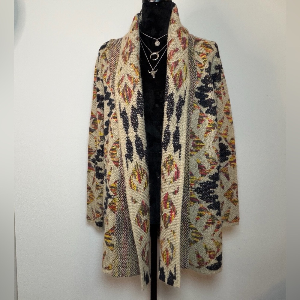 Woven Heart Southwestern Aztec Open Front Cardigan Size Small